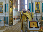 В Прощеное воскресенье Правящий Архиерей совершил Божественную литургию в Свято-Ильинском кафедральном соборе города Россошь