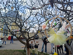 В преддверии праздника Пасхи воспитанники детского сада № 23 города Россоши украсили деревья Свято-Ильинского кафедрального собора
