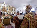 Преосвященнейший епископ Дионисий совершил Божественную литургию в Георгиевском храме села Терновое Острогожского района