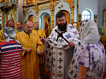 В храме Казанской иконы Божией Матери поселка Каменка состоялась Божественная литургия и передача в дар иконы преподобного Гавриила Самтаврийского