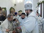 В праздник Собора Пресвятой Богородицы Преосвященнейший епископ Дионисий совершил Литургию в храме иконы Божией Матери «Казанская» города Павловска