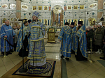 В канун праздника Сретения Господня Архипастырь совершил всенощное бдение в Свято-Ильинском кафедральном соборе города Россоши