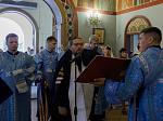 Накануне праздника Успения Пресвятой Богородицы Архипастырь совершил всенощное бдение с чином Погребения Плащаницы Божией Матери в Ильинском кафедральном соборе Россоши