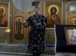 В среду четвертой седмицы Великого поста Преосвященнейший епископ Дионисий совершил Литургию Преждеосвященных Даров в храме Богоявления Господня села Сухой Донец