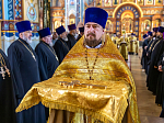 Торжественное соборное богослужение в праздник Собора Воронежских святых было совершено в Благовещенском кафедральном соборе города Воронежа