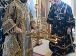 В Великий вторник епископ Дионисий совершил литургию Преждеосвященных Даров в храме Великомученика и Победоносца Георгия, с. Пасеково Кантемировского района