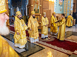 Торжественное соборное богослужение в праздник Собора Воронежских святых было совершено в Благовещенском кафедральном соборе города Воронежа