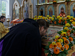В день памяти сщмч. Евгения Попова епископ Дионисий совершил Божественную литургию в Преображенском храме села Заболотовка в месте служения святого