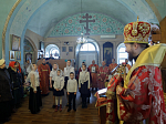 В понедельник Светлой седмицы епископ Дионисий совершил Литургию в храме Покрова Пресвятой Богородицы города Павловска