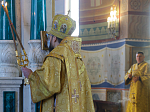 В Прощеное воскресенье Правящий Архиерей совершил Божественную литургию в Свято-Ильинском кафедральном соборе города Россошь