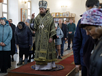 В среду четвертой седмицы Великого поста Преосвященнейший епископ Дионисий совершил Литургию Преждеосвященных Даров в храме Богоявления Господня села Сухой Донец