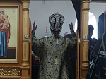 Архипастырь совершил Литургию Преждеосвященных Даров в храме святых мучениц Веры, Надежды, Любови и матери их Софии села Красноселовка Петропавловского района