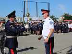 Благочинный посетил торжественную линейку в Острогожском казачьем кадетском корпусе по случаю Первого звонка