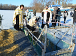 В городе Павловске освятили воду в Крещенской купели на реке Дон