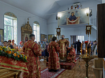 В день памяти сщмч. Евгения Попова епископ Дионисий совершил Божественную литургию в Преображенском храме села Заболотовка в месте служения святого