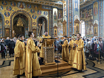 Глава Воронежской митрополии возглавил торжественные богослужения в праздник Собора Воронежских святых в Благовещенском кафедральном соборе