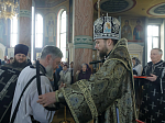 Преосвященнейший епископ Дионисий совершил в Свято-Ильинском кафедральном соборе города Россоши последнюю в этом году Литургию Преждеосвященных Даров