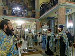 В канун праздника Сретения Господня Архипастырь совершил всенощное бдение в Свято-Ильинском кафедральном соборе города Россоши