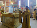 В Прощеное воскресенье Правящий Архиерей совершил Божественную литургию в Свято-Ильинском кафедральном соборе города Россошь