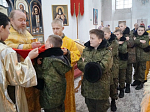 В с. Гороховка накануне присяги кадеты казачьего кадетского корпуса Матвея Платова помолились на Божественной литургии в храме Иоанна Богослова