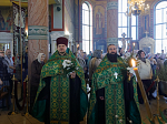 В канун праздника Входа Господня в Иерусалим Архипастырь совершил всенощное бдение в Свято-Ильинском кафедральном соборе города Россоши