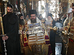 Митрополит Воронежский и Лискинский Сергий молился за Всенощным бдением в монастыре Ватопед