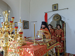 Епископ Россошанский и Острогожский Дионисий совершил венчальную Литургию в храме святителя Митрофана, первого епископа Воронежского, села Верхний Мамон