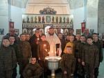 Воспитанник Верхнемамонского казачьего кадетского корпуса принял Таинство крещения