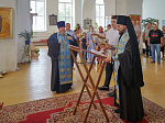 Архипастырь освятил крест для купола храма во имя святителя Митрофана, первого епископа Воронежского, села Верхний Мамон