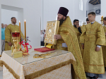 Правящий Архиерей совершил первую Божественную литургию в новопостроенном храме во имя первоверховного апостола Павла города Павловска