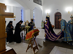 В праздник Сретения Господня Преосвященнейший епископ Дионисий совершил Литургию в Воскресенском соборе Белогорского мужского монастыря