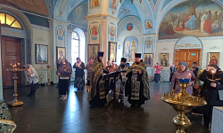 Иерей Алексий Курганский совершил утреню с чтением Великого канона преподобного Андрея Критского в Тихоновском соборном храме Острогожска